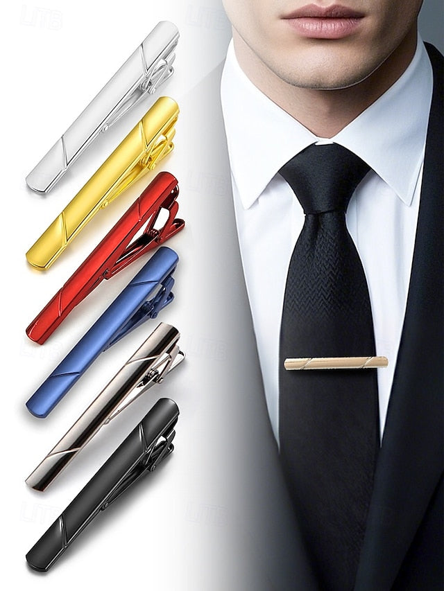 Clip Men's Colors 7 Tie Metal Classic Available - FashionChic