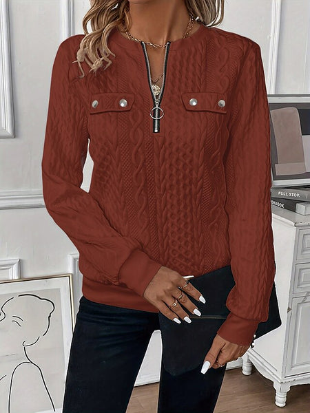 Women's Sweatshirt Solid Color Elegant Daily Casual Long FashionChic