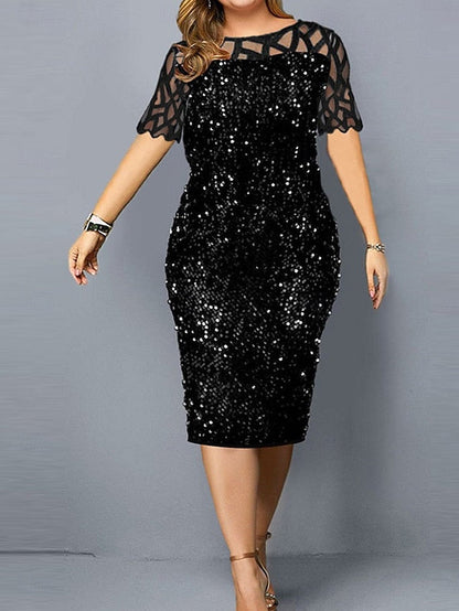 Tea the Bride Mother Length of Elegant Dress Neck Crew FashionChic