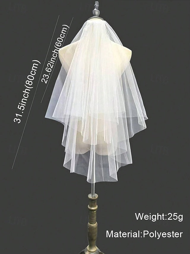 Veil Elegant Soft – Two-Layer Classic Bridal with Tulle FashionChic