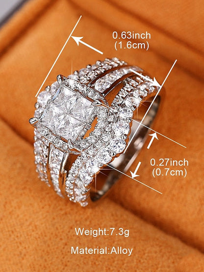 with Set Wedding Luxury Ring Zirconia Cubic FashionChic