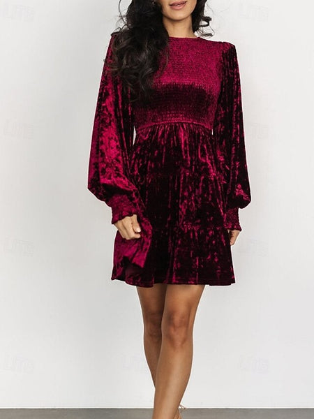 Women's Mini Dress Christmas Dress Velvet Dress Cocktail