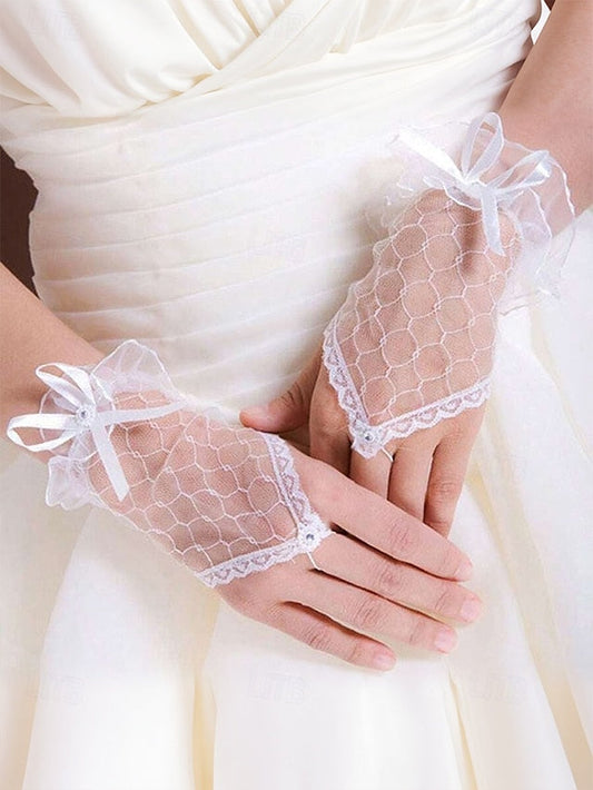Fingerless Gloves – Lace Bridal Wedding Elegant White FashionChic