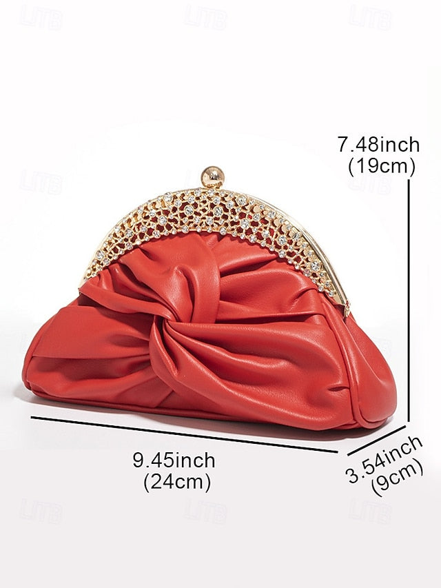 Evening – Rhinestone Women's Clutch Leather Bag Faux FashionChic