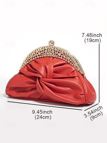 Evening – Rhinestone Women's Clutch Leather Bag Faux FashionChic
