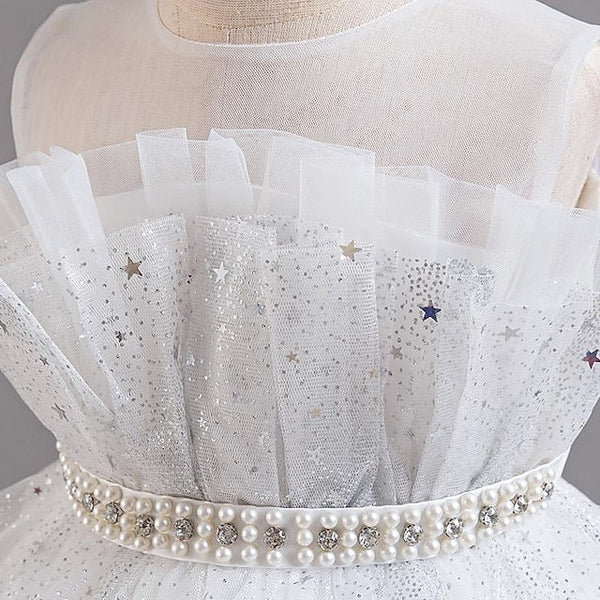 Sleeveless Dress Girls' Party Kids Girl Sequin Flower FashionChic