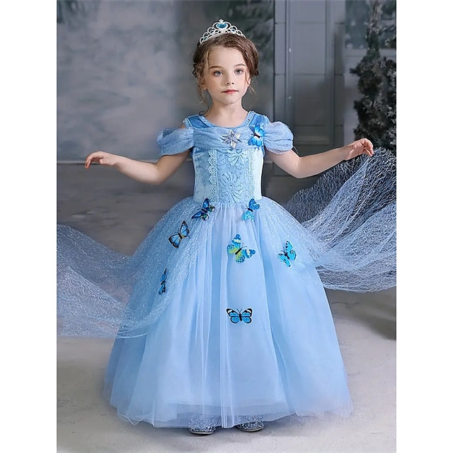Party Tulle Flower Costume Theme Dress Frozen Elsa Girl Princess FashionChic