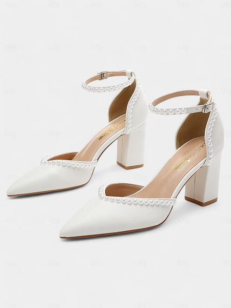 Heels Pearl-Embellished Women's Wedding Elegant FashionChic