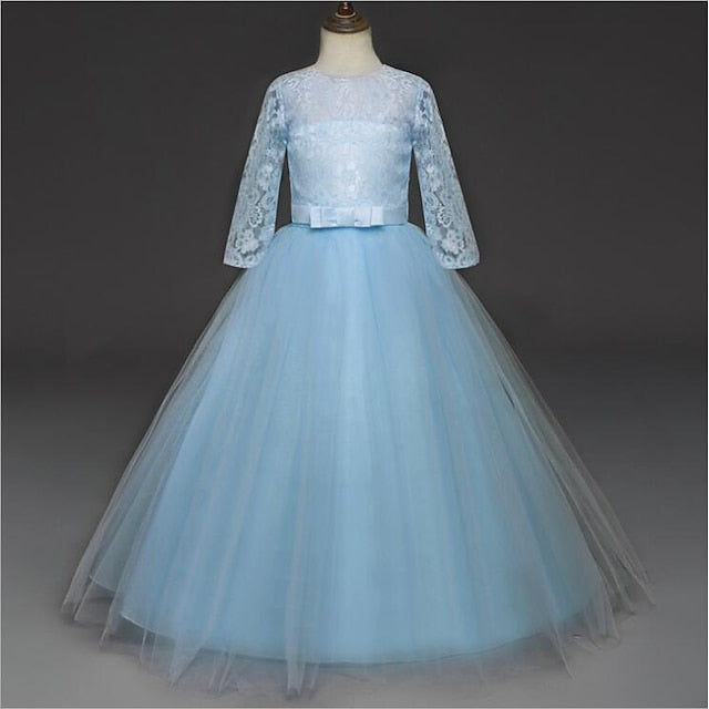 Dress Kids Flower Lace Years 3-13 Girl Princess Prom FashionChic