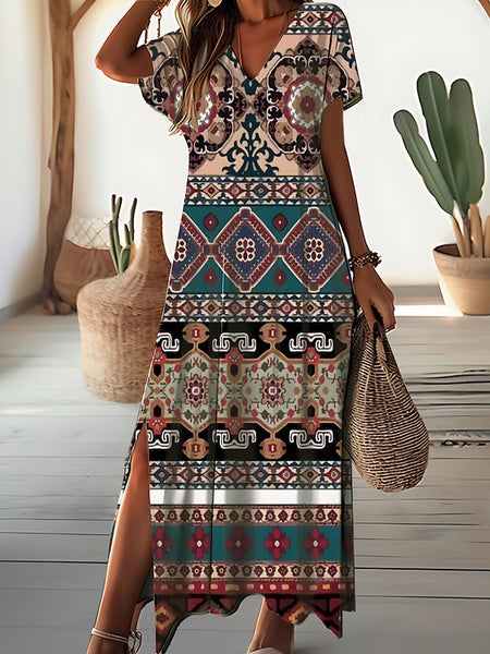 Women's Maxi Dress Floral Ditsy Floral Split Print V Neck