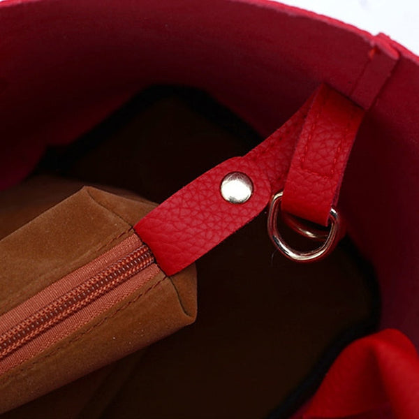 Gold Red Women's Chain with Leather Handbag Lock and Faux FashionChic