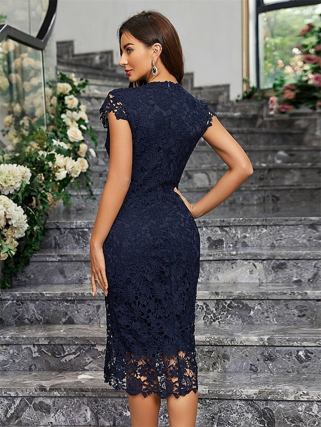 Elegant of Crew Minimalist Party Mother Bride Dress the FashionChic