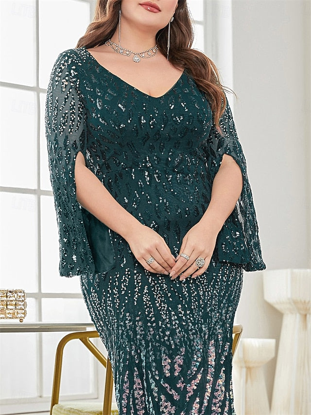 Elegant Size Plus of Curve Dress V the Bride Party Mother FashionChic