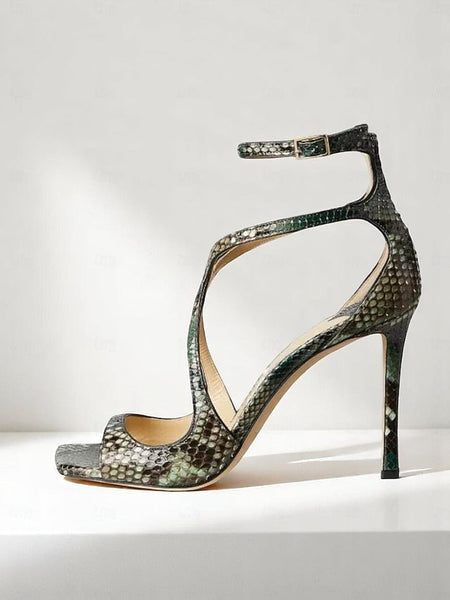 Stiletto Crisscross Heels Elegant - Women's Satin Lavender FashionChic