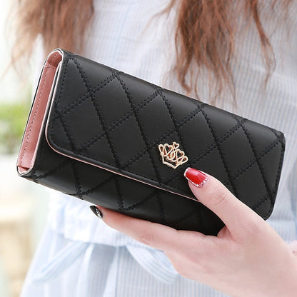 Gold Crown - Wallet Pink Emblem Women's with Quilted FashionChic