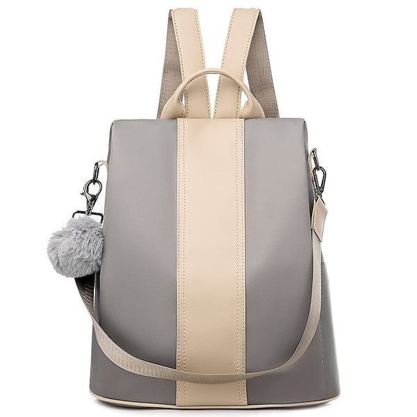 Convertible Pom Backpack Faux Purse Leather with Women's FashionChic