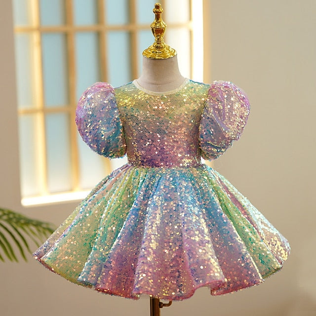 Sleeve Girls' Short Spring colour Dress 3D Wedding Summer FashionChic
