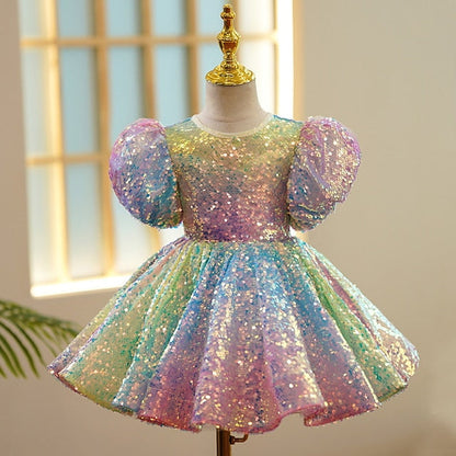 Sleeve Girls' Short Spring colour Dress 3D Wedding Summer FashionChic
