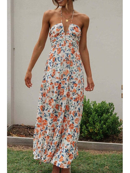 Women's Midi Dress Graduation Dress Floral Dress Fashion