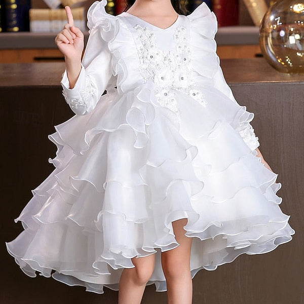 Long Wedding Party Kids Special Dress Sleeve Flower Girls' FashionChic