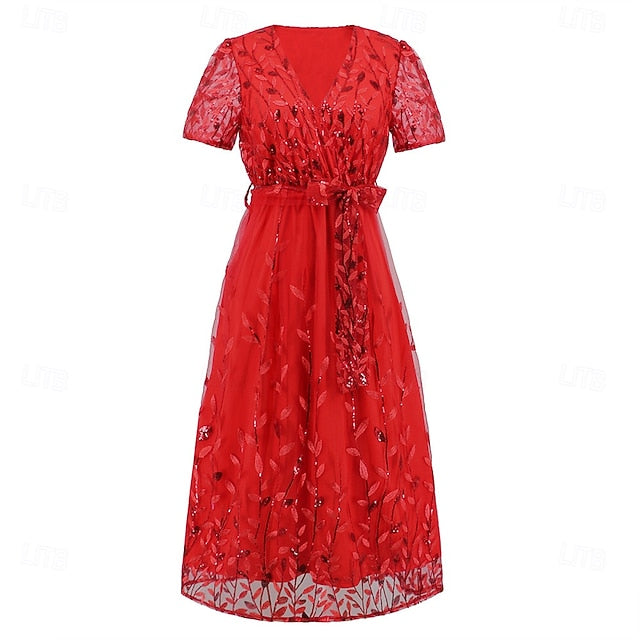 Mother Elegant V the Neck Bride A-Line Sequin of Dress FashionChic