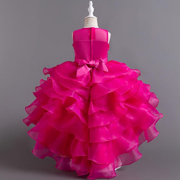 Color Dress Solid Party Sequin Kids Flower Girls' FashionChic