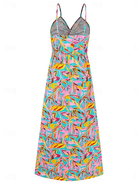 Women's Casual Dress Swing Dress Slip Dress Floral Leaf