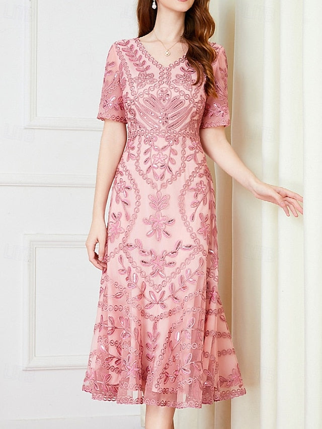 A-Line Elegant Bride Vintage V Mother Dress the Party of FashionChic