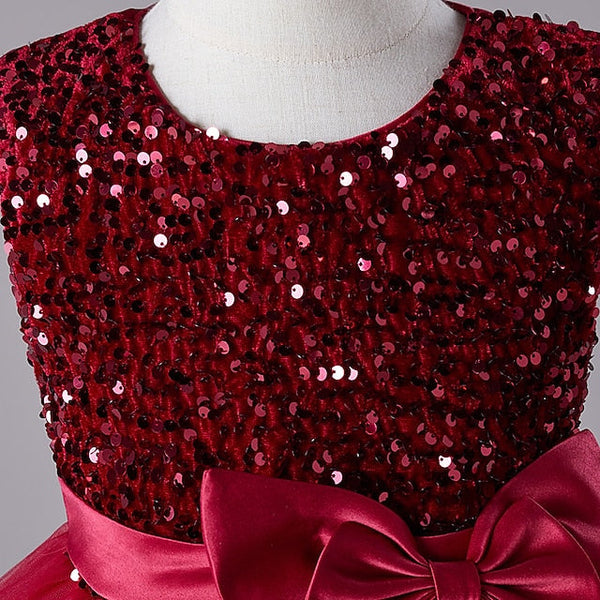 Dress Sequin Wedding Festival Kids Party Girls' Sleeveless FashionChic