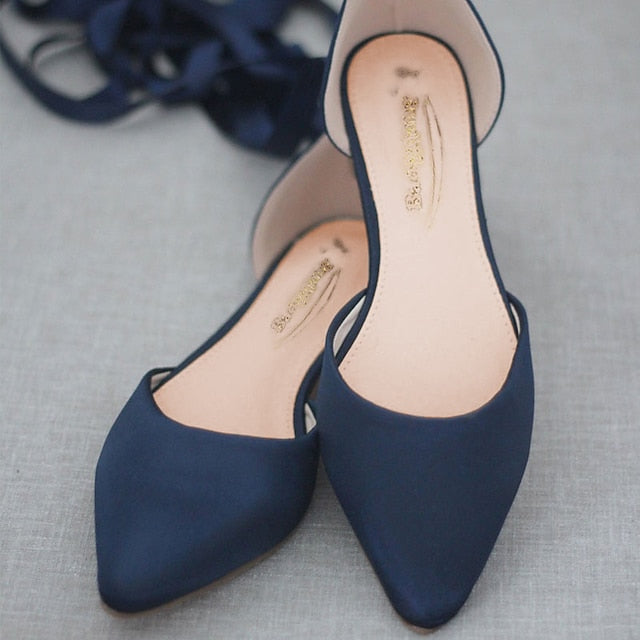 Women's Ribbon Comfortable Satin – Flats Tie Ballet FashionChic