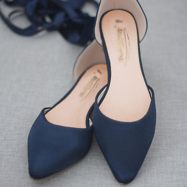 Women's Ribbon Comfortable Satin – Flats Tie Ballet FashionChic