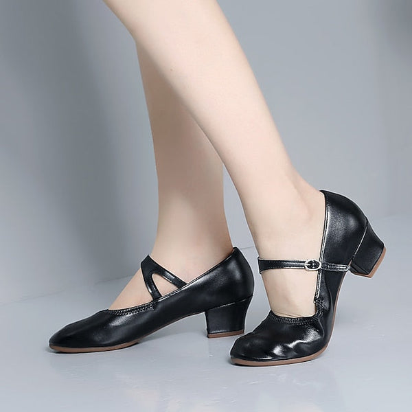 Dance Jane Low Women's Gold Mary with Shoes Heel Buckle FashionChic