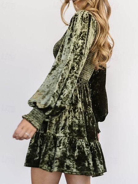 Women's Mini Dress Christmas Dress Velvet Dress Cocktail