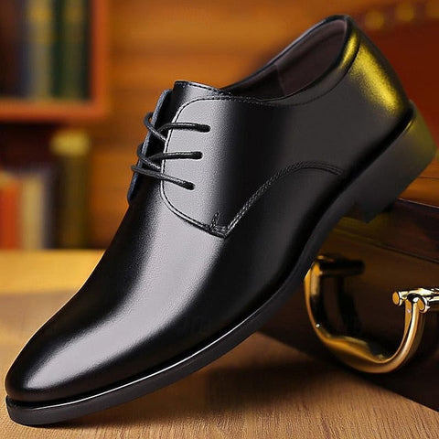 Black Derby Shoes Lace-Up Classic Formal – Men's Glossy FashionChic