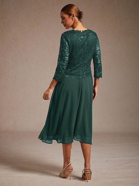Women's Midi Dress Chiffon Dress Elegant Wedding Guest FashionChic