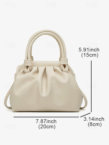 Handbag Cream Elegant with Drawstring Closure Women's – FashionChic