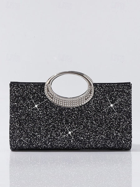 Evening Gold with Women's Silver Clutch Glitter Bag FashionChic