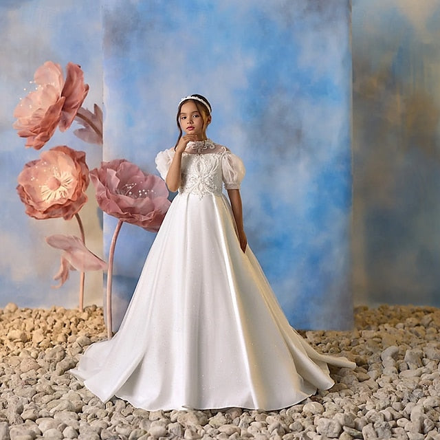 Communion Dress Party Girls' Girl Flower First FashionChic