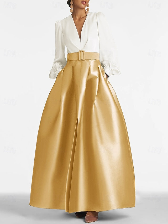 Gown High Guest Floor A-Line Dress Formal Split Wedding Evening FashionChic