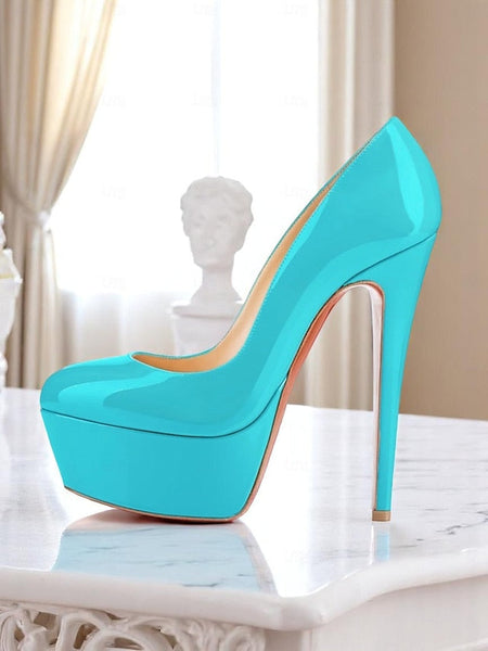 Platform Black Women's Pointed-Toe and with Heels Patent FashionChic