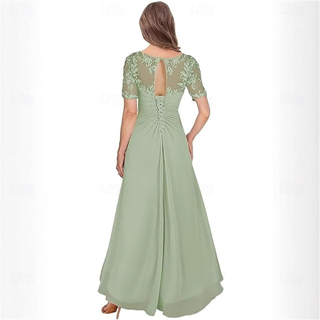 Simple Neck the Bride A-Line of Elegant Dress Mother V FashionChic