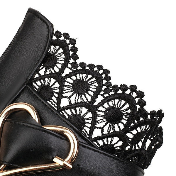 Ankle Women's – Wedding Bridal Lace-Up White Boots Shoes FashionChic