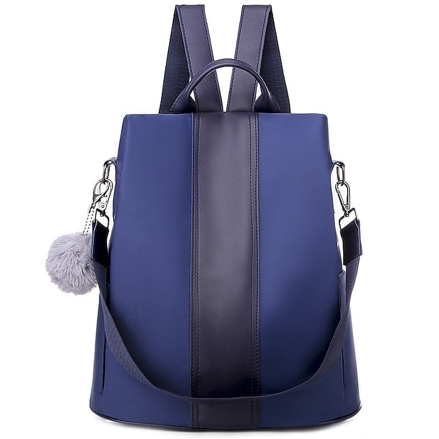 Convertible Pom Backpack Faux Purse Leather with Women's FashionChic