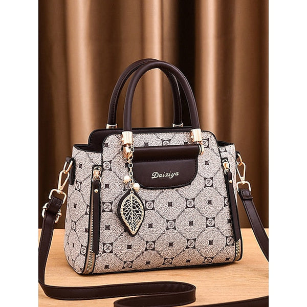 Women's Elegant Accents Leather Faux and Red Handbag with FashionChic