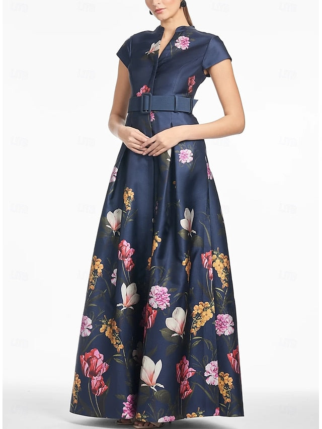 Gown Dress Floor Evening Guest Wedding Split High Formal A-Line FashionChic