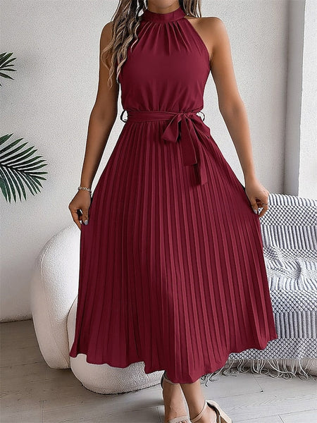 Women's Midi Dress Wrap Dress A Line Dress Pleated Dress FashionChic