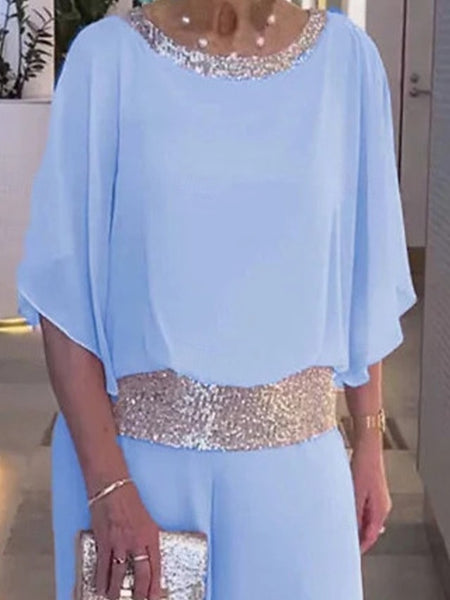 Two Piece Jumpsuit Pantsuit Floor Length Mother of the Bride