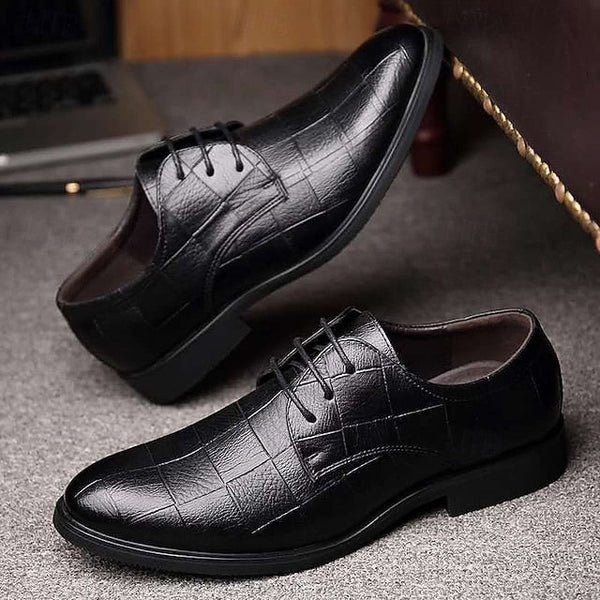 – Pattern Classic Shoes Dress Black Crocodile Men's FashionChic