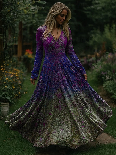 Christmas Women's Maxi Dress Pleated Dress Party Casual FashionChic