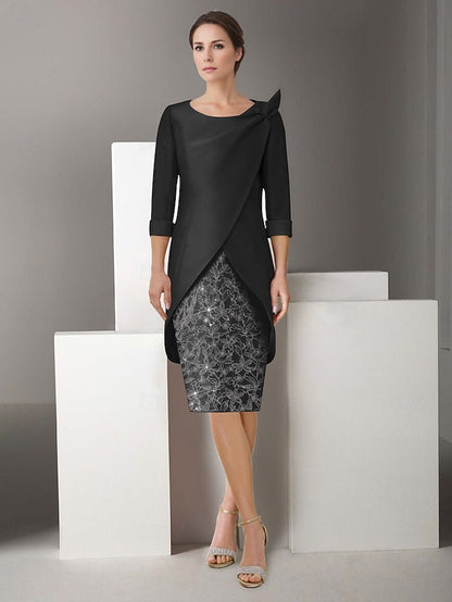 Sheath the of Piece Embroidered Mother Suit Two Dress Jacket FashionChic